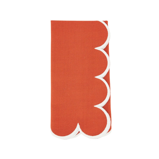 Scalloped Hem Placemat: Rust / 14"x20" - Set of 4