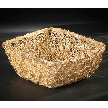 Mesh Square Bread Basket - Gold