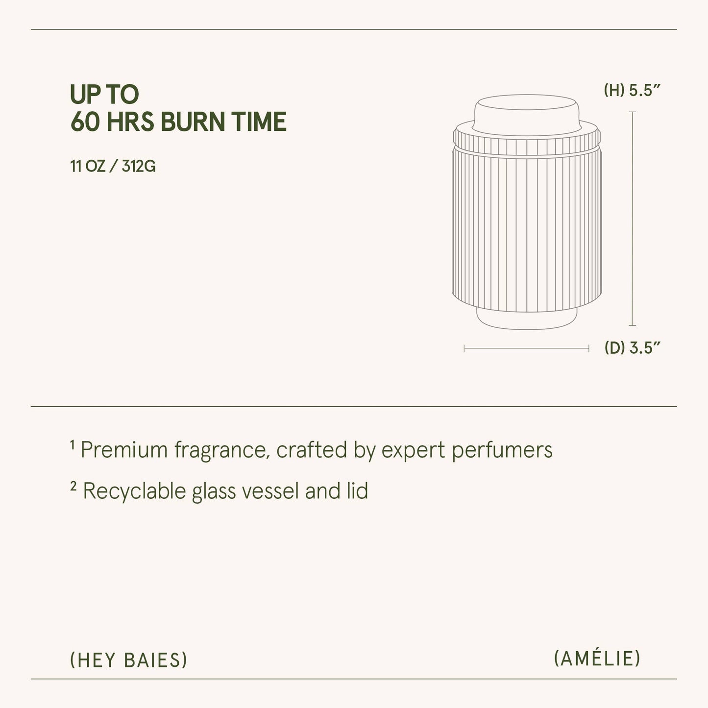 Scented Candle - Hey Baies - 11oz | La Jolie Muse