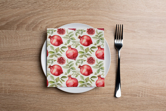 Pomegranate Greenery - Cocktail Napkin