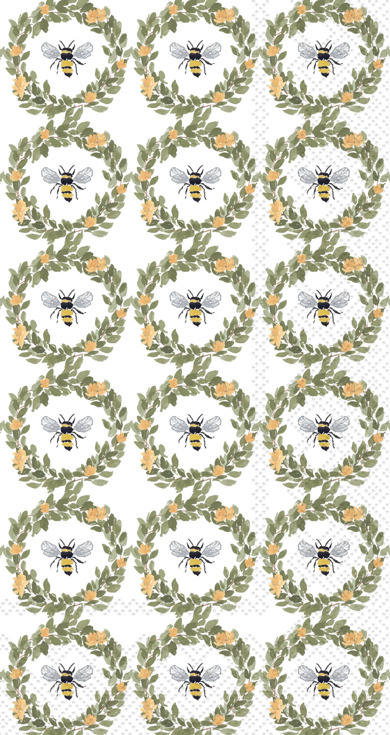 Paper Guest Towels 16 ct Bee Wreath Pattern