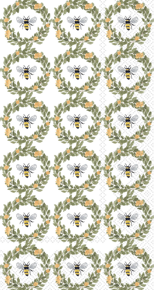 Paper Guest Towels 16 ct Bee Wreath Pattern