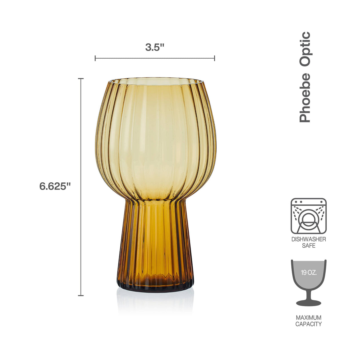 Phoebe Optic Amber Goblets, Set of 4