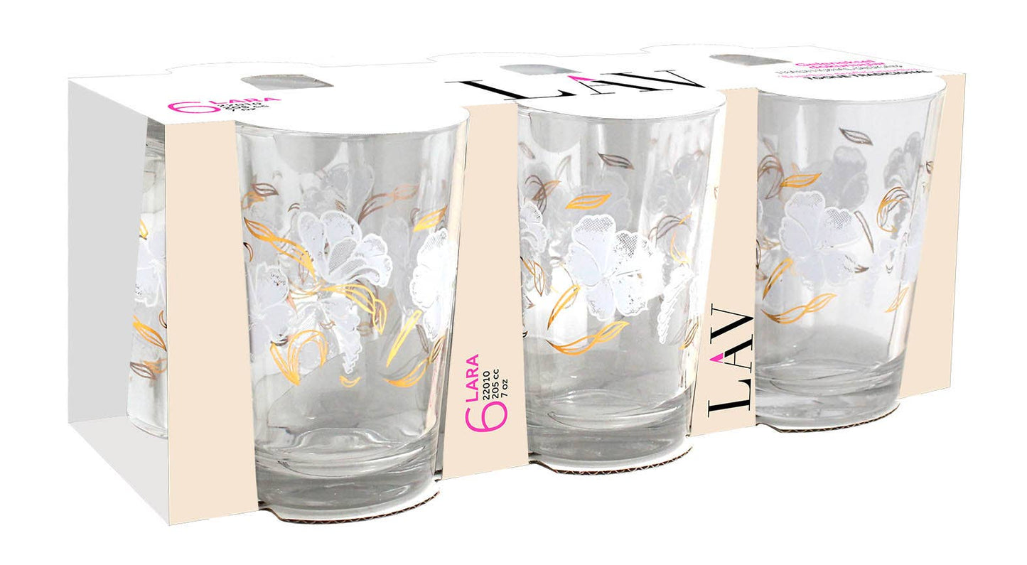 Floral Tea Glasses - Set of 6