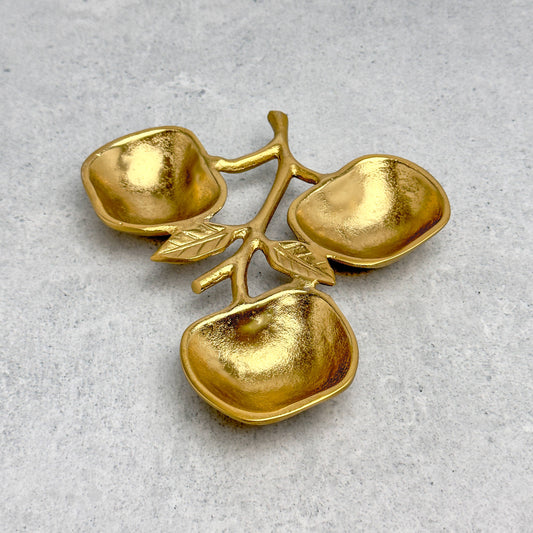 Gold Apple Bowl - 3 section
