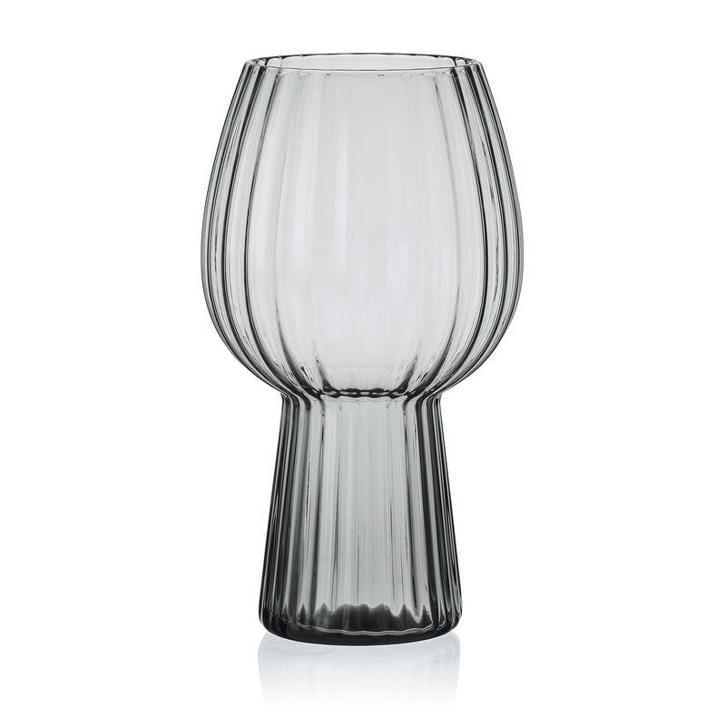 Phoebe Optic Smoke Goblets, Set of 4