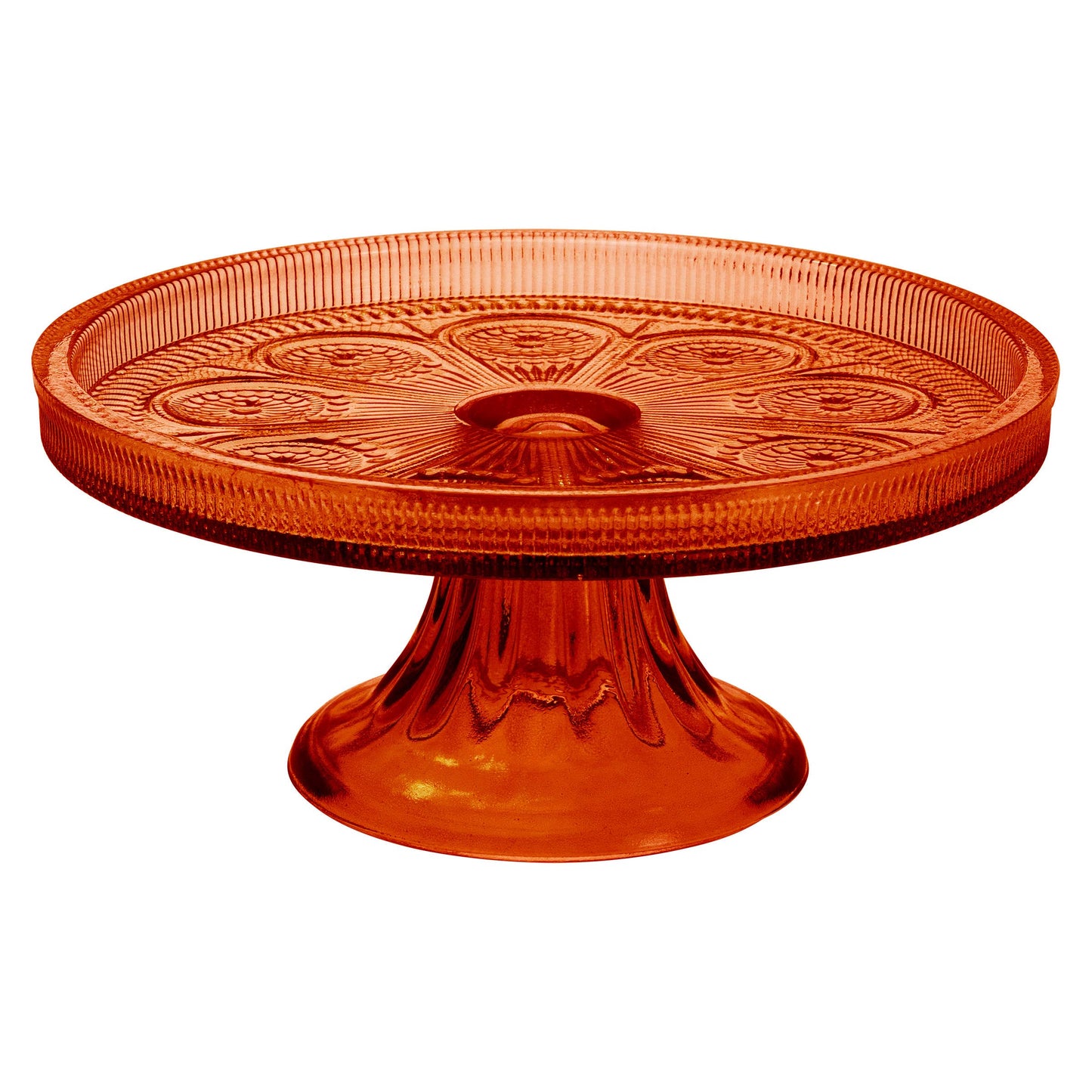 8.25" Dia Umber Codi Glass Cake Stand Fall Autumn