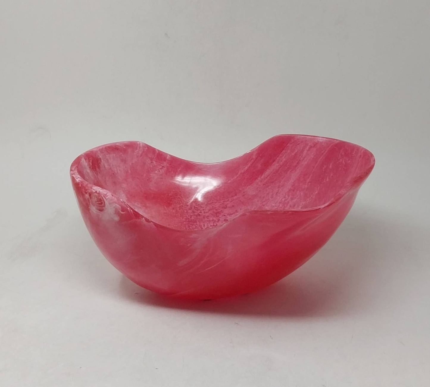 Abstract Resin Fruit Bowl - Coral