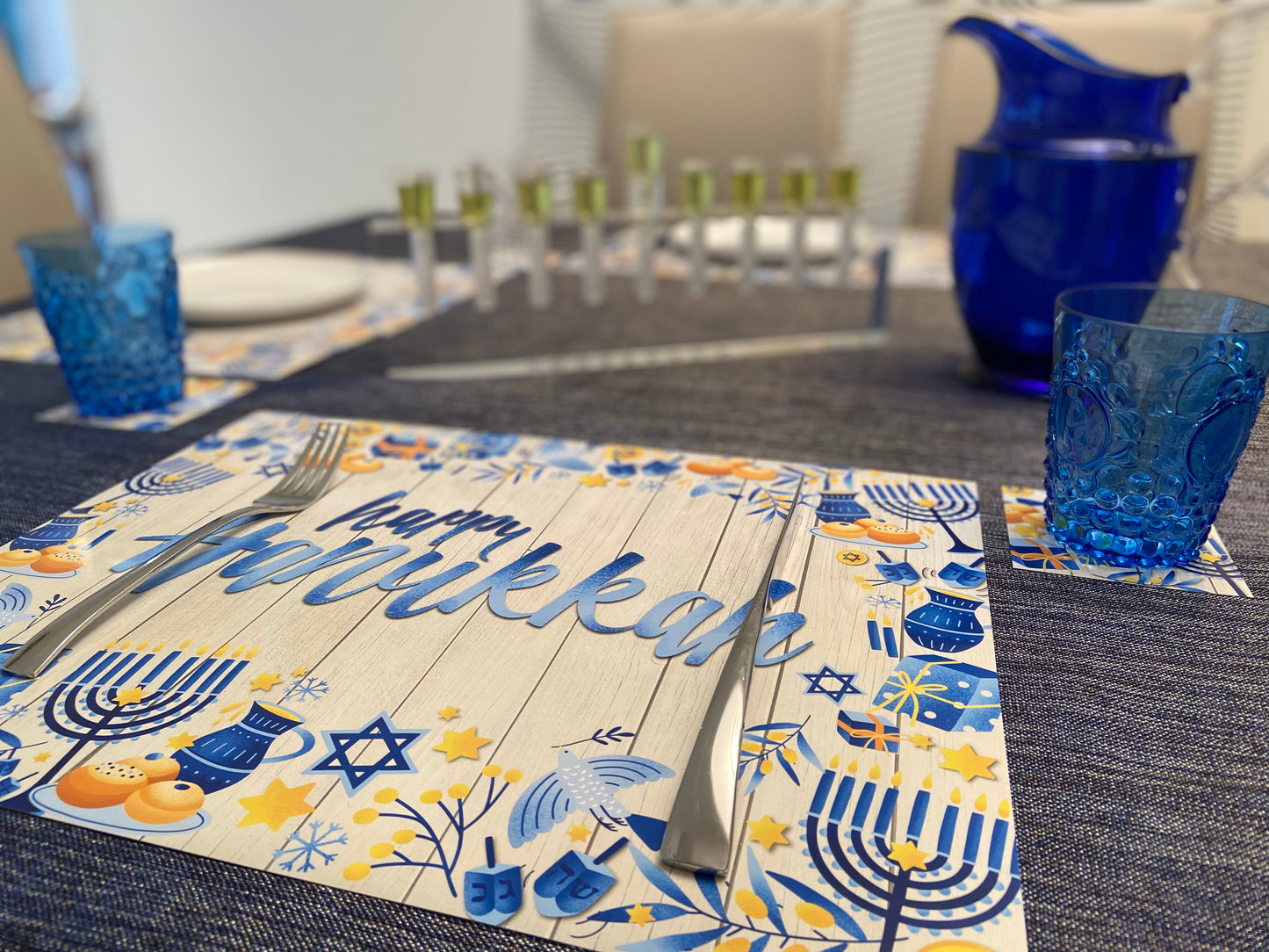 HAPPY HANUKKAH PAPER PLACEMAT