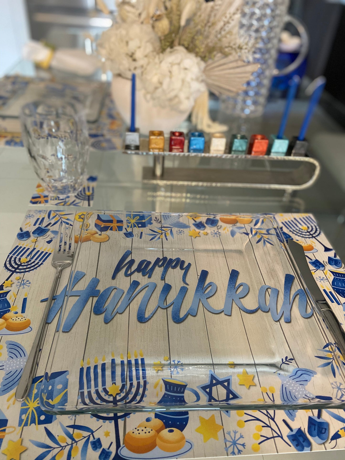 HAPPY HANUKKAH PAPER PLACEMAT