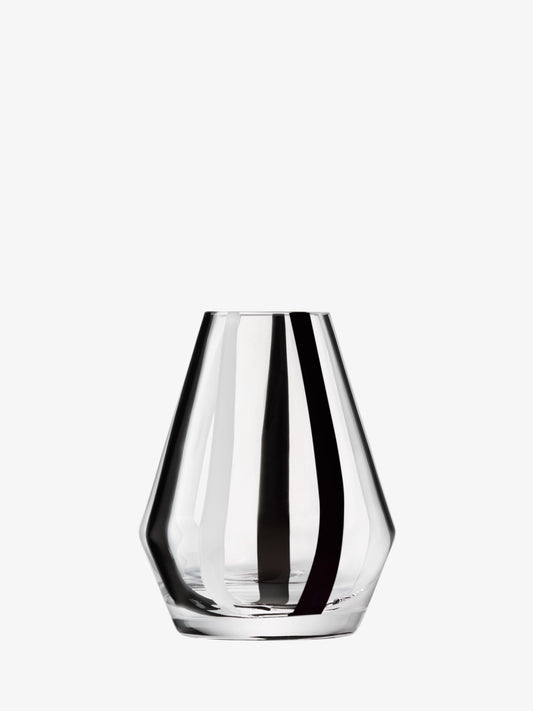 LSA Stripe angular vase, black and white