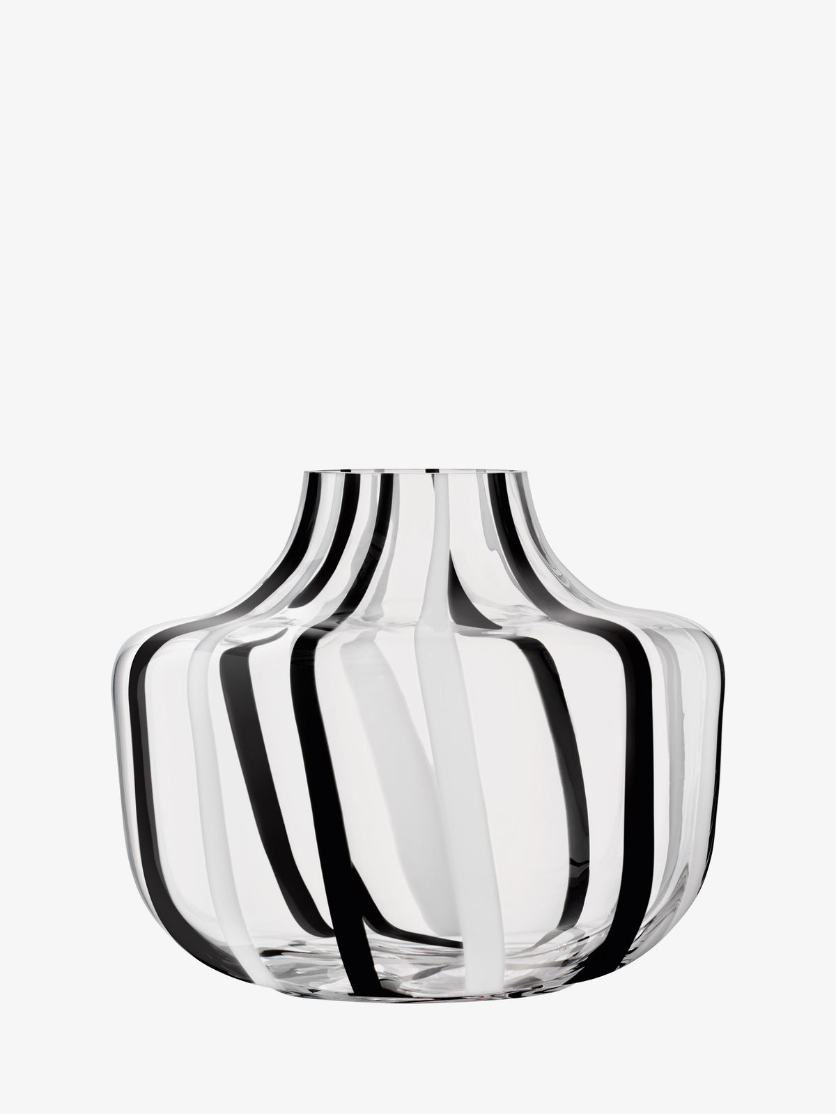 LSA Stripe bulb vase, black and white