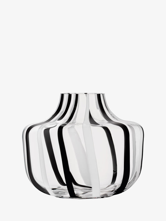 LSA Stripe bulb vase, black and white