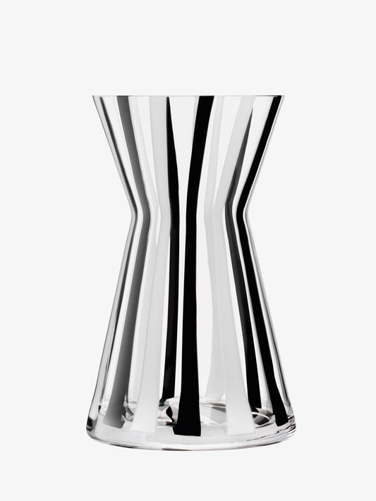 LSA Stripe flared vase, black and white