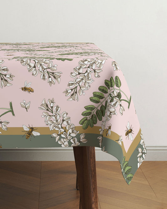 Fleur Pink Easy-Care Tablecloth
