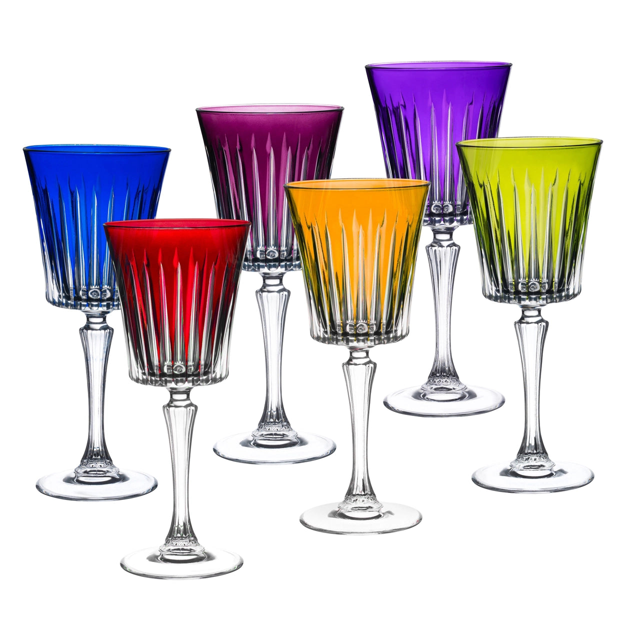 Colored Crystal Glasses Set