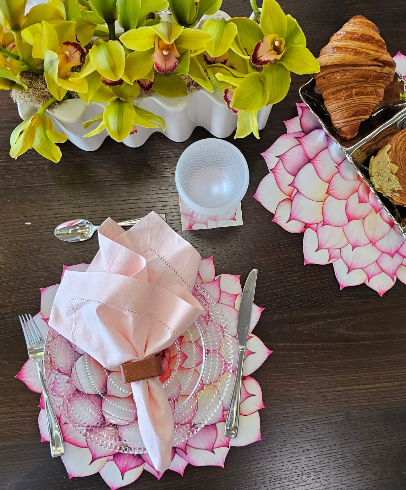 PINK SUCCULENT PAPER PLACEMAT