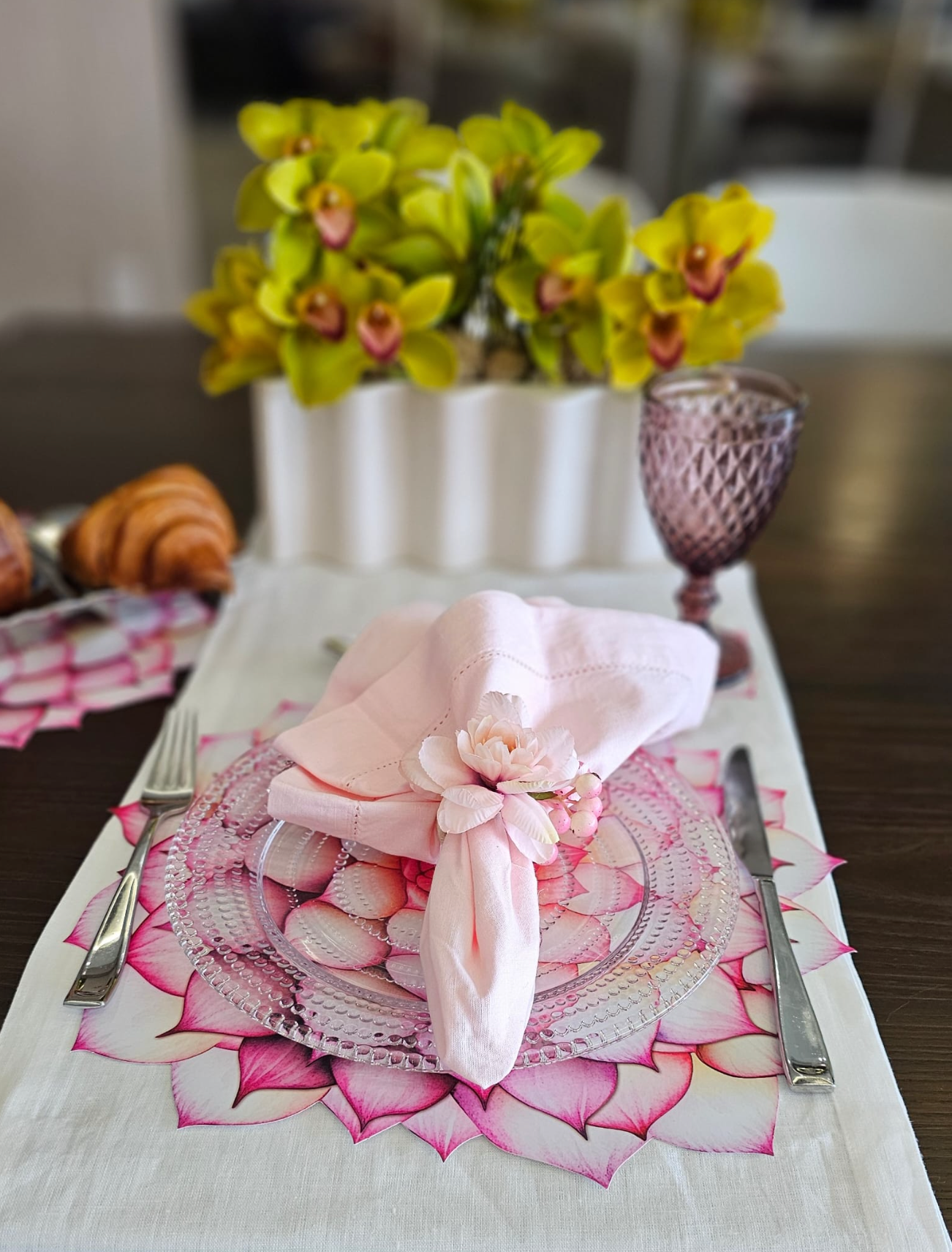 PINK SUCCULENT PAPER PLACEMAT
