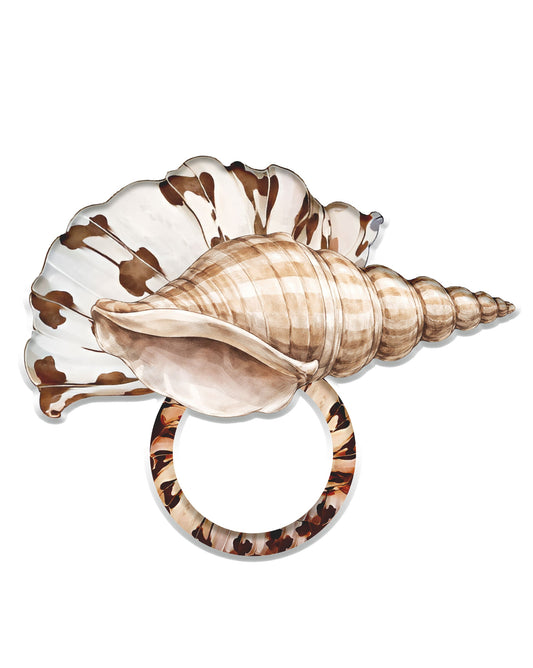 Shell Acrylic Napkin Rings (set of 6)