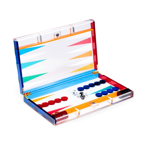 Multi Color Acrylic Backgammon Set