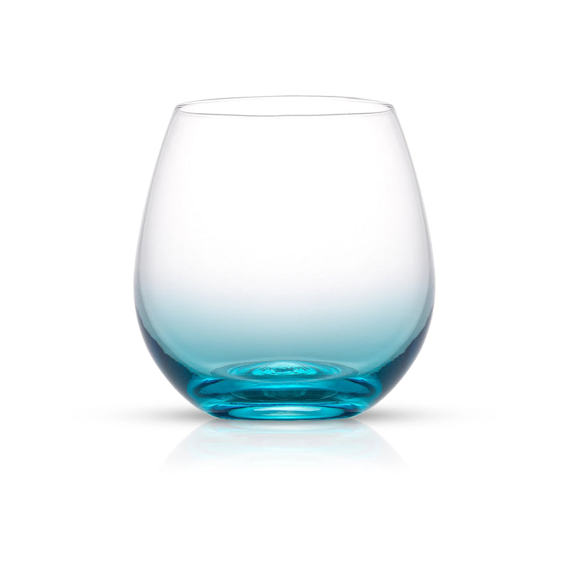 Stemless Colored Wine Glass Set