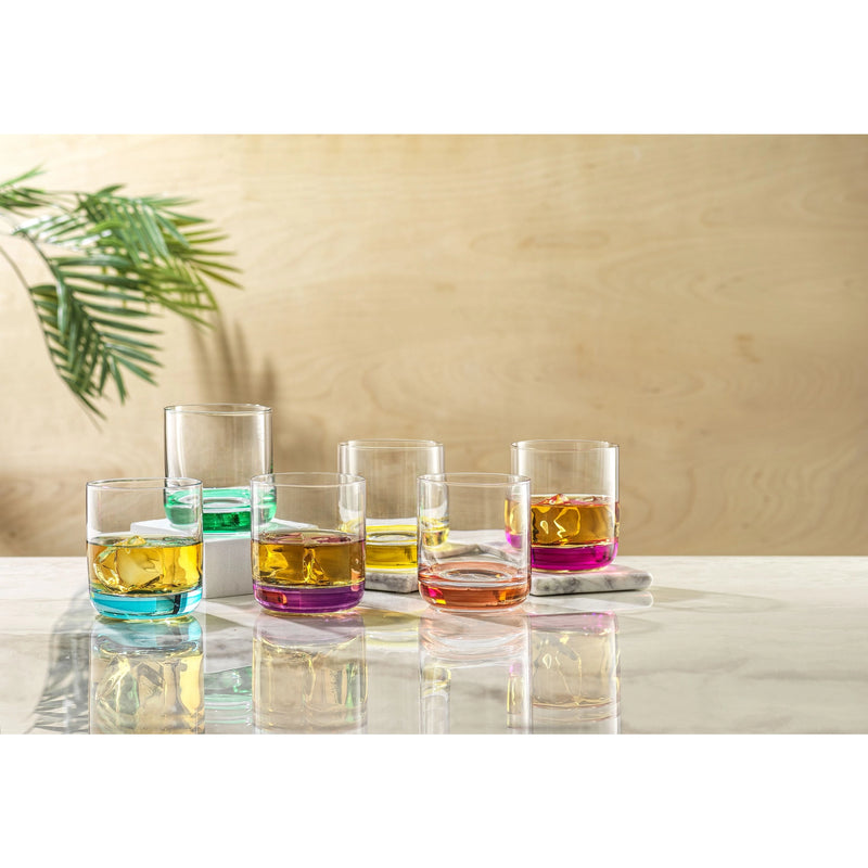 Colored Whiskey Glasses Set Of 6