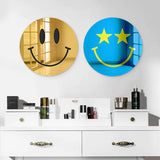 Happy Face With Star Eyes - Acrylic Wall Art