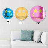 Happy Face With Star Eyes - Acrylic Wall Art