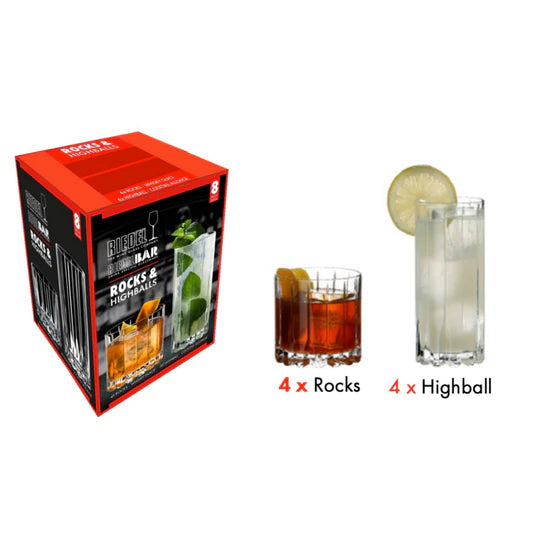 Riedel Rocks & Highball Glass Set (set of 8)