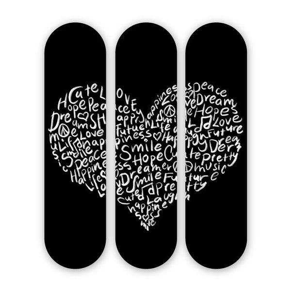Love Words 3-Set - Acrylic Skate Wall Art