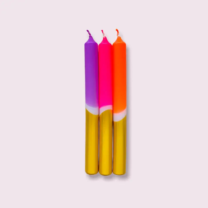 Dip Dye Neon Set of 3- Candles
