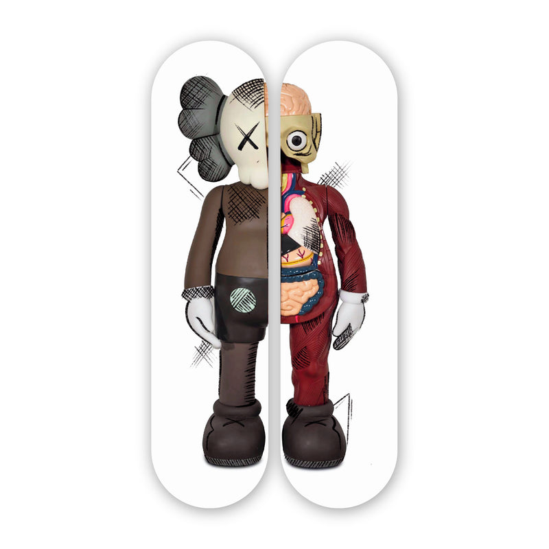 Brown Kaws Inspired Pair - Acrylic Skate Wall Art