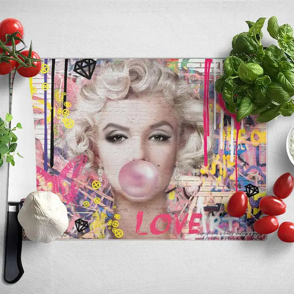 Marilyn Monroe Bubble Trouble Chopping Board