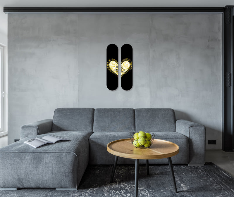 All You Need Is Love Pair - Acrylic Skate Wall Art