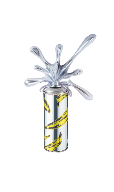 Banana Splash - Spray Can Sculpture