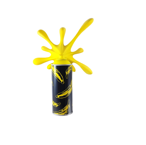 Banana Splash - Spray Can Sculpture