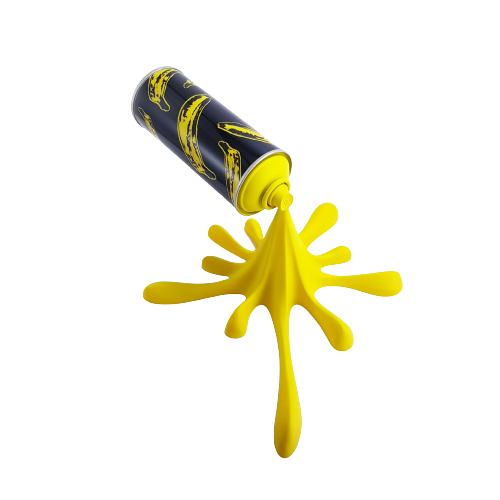 Banana Splash - Spray Can Sculpture