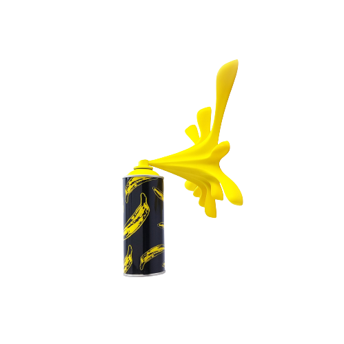 Banana Splash - Spray Can Sculpture