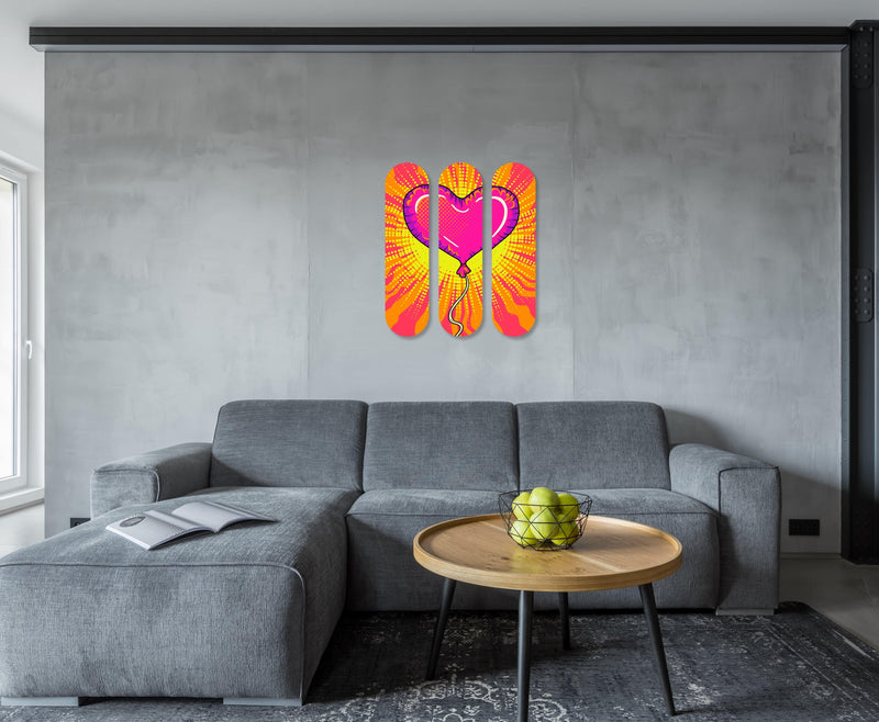 Be mine Helium 3-Set - Acrylic Skate Wall Art