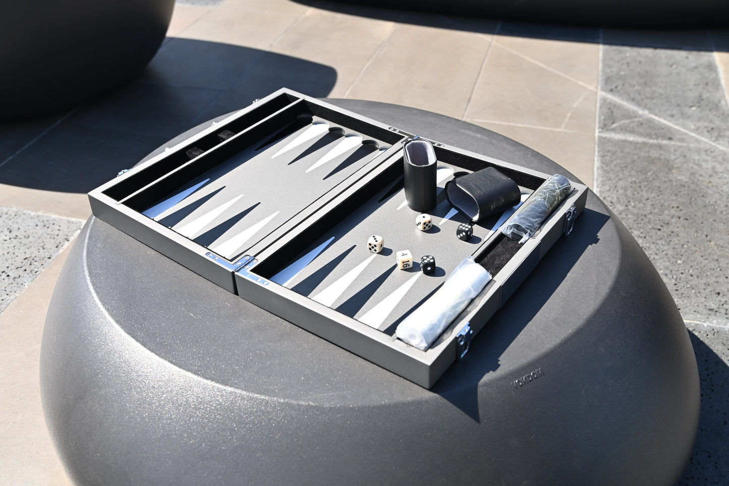 Lacquered Portable Backgammon Set