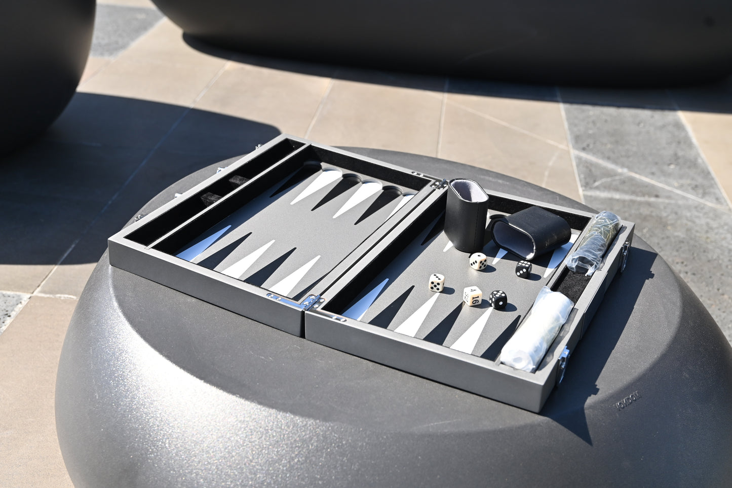 Lacquered Portable Backgammon Set