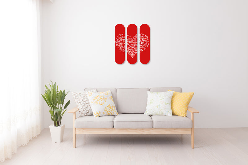 Love Words 3-Set - Acrylic Skate Wall Art
