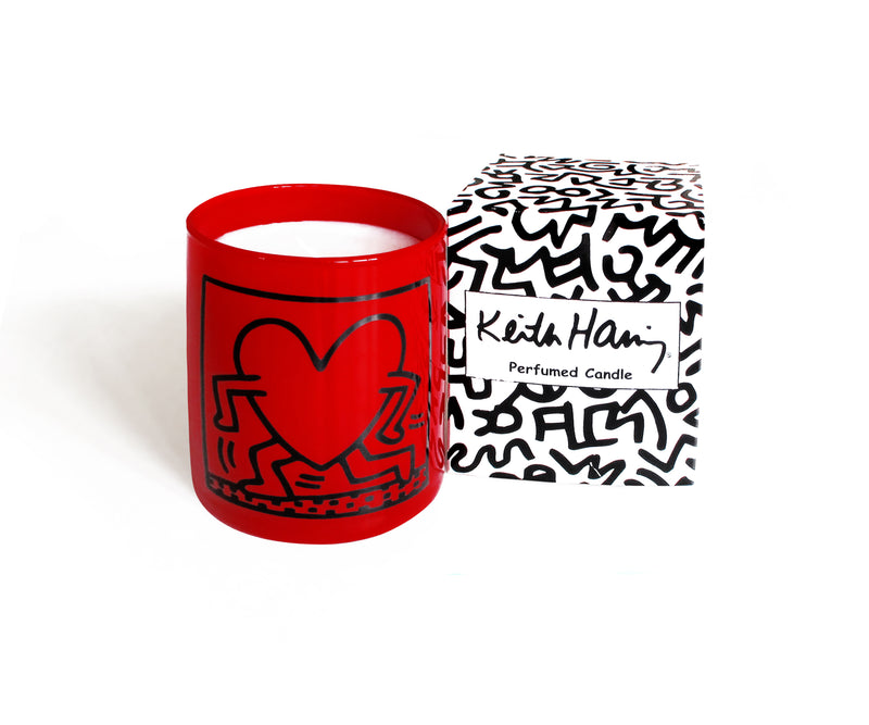 Keith Haring Red Running Heart Candle