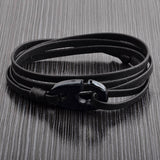 Fish Hook Clasp Leather Bracelet