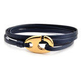 Fish Hook Clasp Leather Bracelet