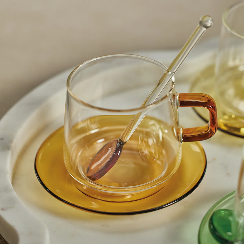 Glass Tea & Coffee Set of 2