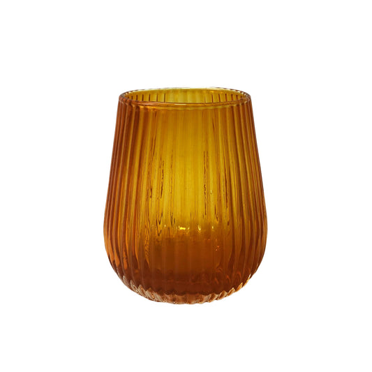 LINE COLORED GLASS ORANGE - Set of 6