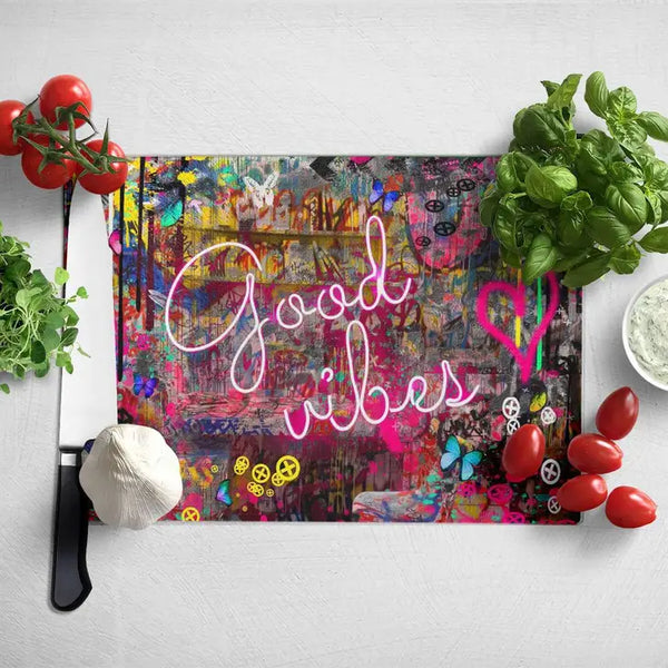 Good Vibes Graffiti Chopping Board