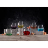 Stemless Colored Wine Glass Set