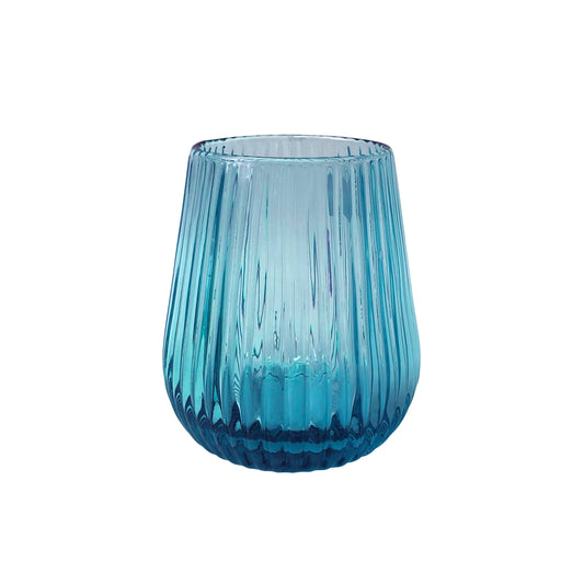 LINE COLORED GLASS LIGHT BLUE- Set of 6